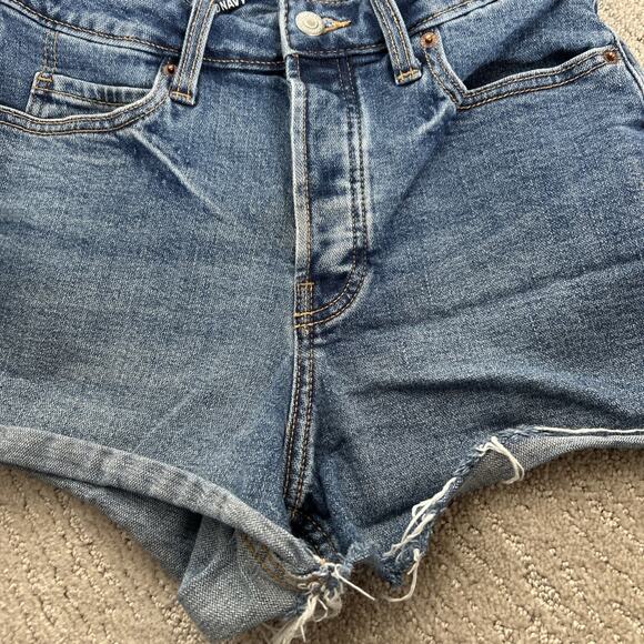 Old Navy Women's Sky-Hi A-Line Jean Shorts Button Fly Size 4 - Picture 3 of 6